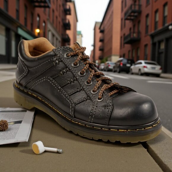 Dr. Martens Keith Brown Subtle Wear Distressed Finish Low Quarter Lace-Ups, 10 - Picture 4 of 14